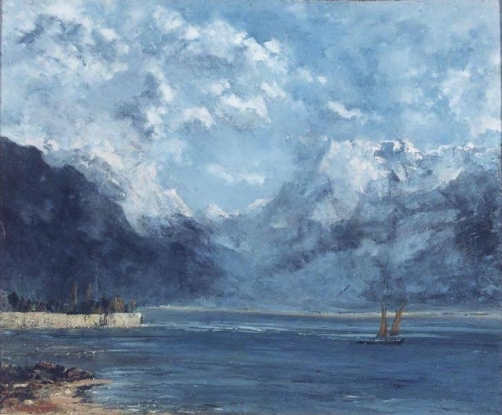 Courbet gustave " La Vue du lac Léman "